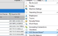 CCC ONE menu with Secure Share option highlighted